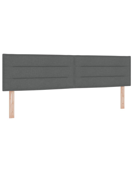 Letto ottomano con materasso 2 pz Grigio Scuro Tessuto