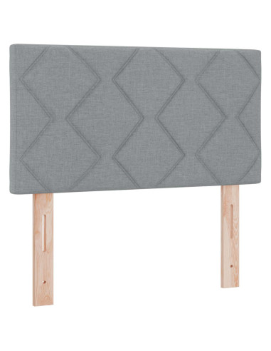 Letto ottomano con materasso Grigio Chiaro 80 x 200 cm Tessuto