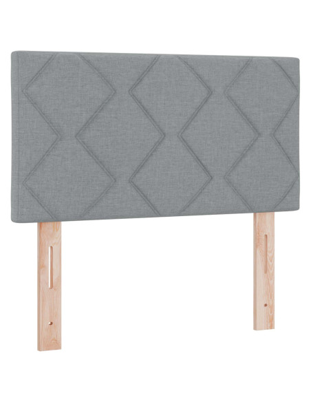 Letto ottomano con materasso Grigio Chiaro 80 x 200 cm Tessuto