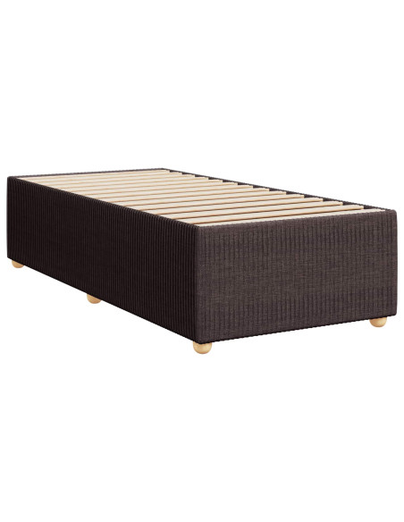 Letto Box Spring LED con Materasso Marrone Scuro 80 x 200 cm