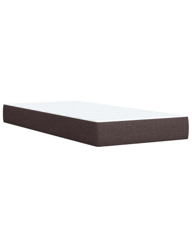 Letto Box Spring LED con Materasso Marrone Scuro 80 x 200 cm