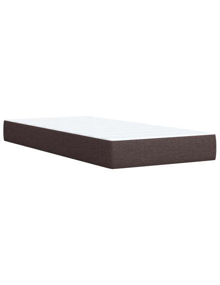Letto Box Spring LED con Materasso Marrone Scuro 80 x 200 cm