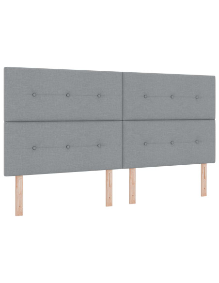 Letto Box Spring LED con Materasso Grigio Chiaro 200 x 200 cm
