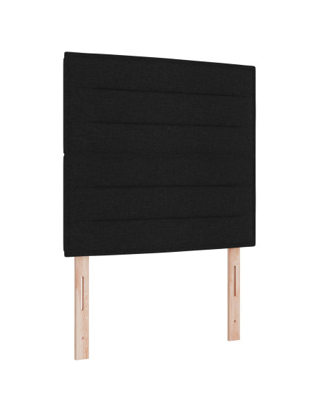 Letto Box Spring LED con Materasso Nero 90 x 200 cm Tessuto