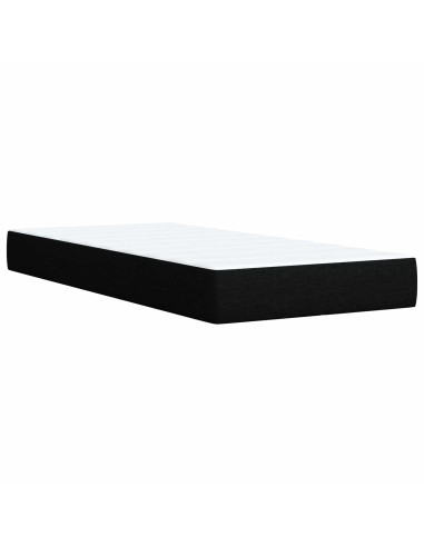 Letto Box Spring LED con Materasso Nero 90 x 200 cm Tessuto