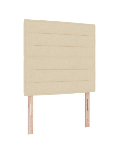 Letto Box Spring LED con Materasso Crema 90 x 200 cm Tessuto