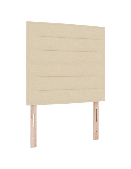 Letto Box Spring LED con Materasso Crema 90 x 200 cm Tessuto