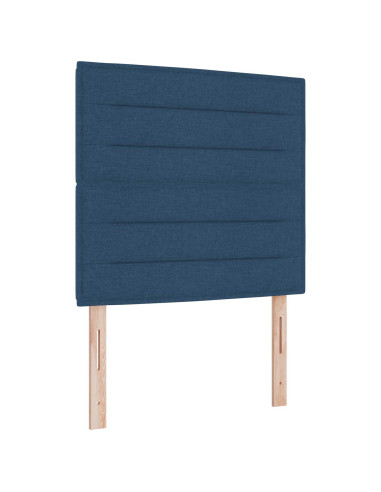 Letto Box Spring LED con Materasso Blu 90 x 200 cm Tessuto