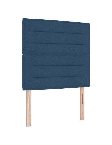 Letto Box Spring LED con Materasso Blu 90 x 200 cm Tessuto