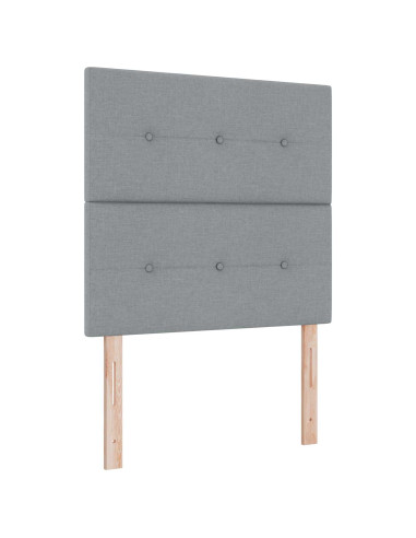 Letto Box Spring LED con Materasso Grigio Chiaro 90 x 200 cm