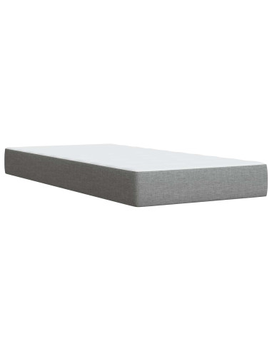 Letto Box Spring LED con Materasso Grigio Chiaro 90 x 200 cm