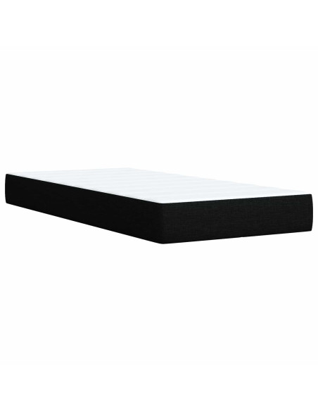 Letto Box Spring LED con Materasso Nero 90 x 200 cm Tessuto