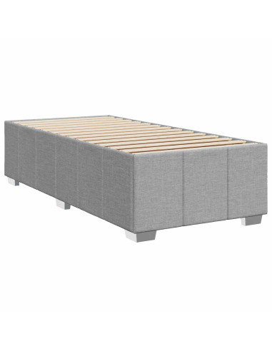 Letto Box Spring LED con Materasso Grigio Chiaro 90 x 190 cm