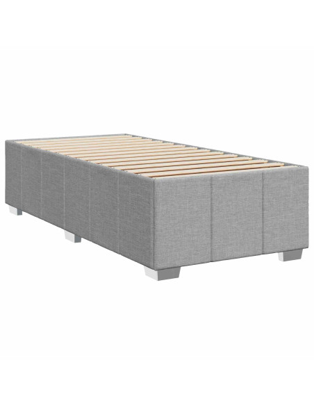 Letto Box Spring LED con Materasso Grigio Chiaro 90 x 190 cm