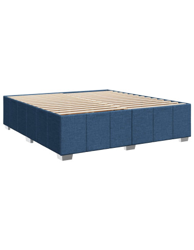 Letto Box Spring LED con Materasso Blu 200 x 200 cm Tessuto