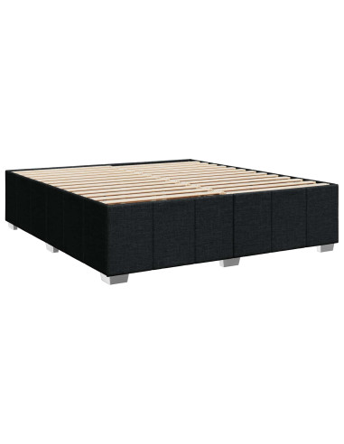 Letto Box Spring LED con Materasso Nero 180 x 200 cm Tessuto