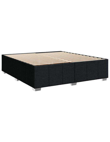 Letto Box Spring LED con Materasso Nero 180 x 200 cm Tessuto
