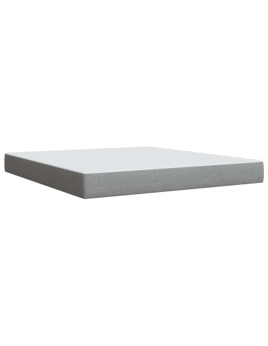 Letto Box Spring LED con Materasso Grigio Chiaro 180 x 200 cm