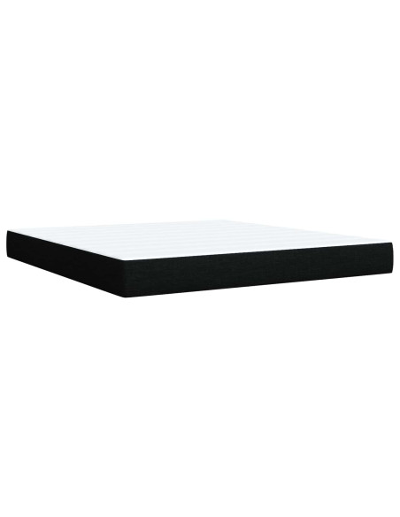 Letto Box Spring LED con Materasso Nero 180 x 200 cm Tessuto