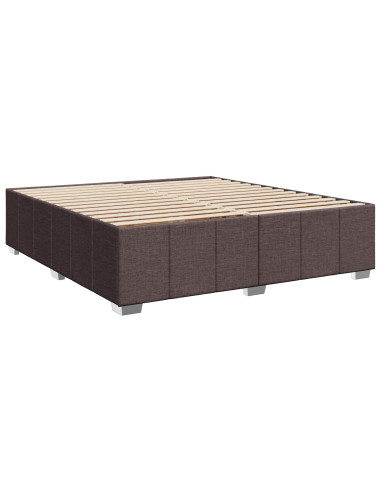 Letto Box Spring LED con Materasso Marrone Scuro 200 x 200 cm
