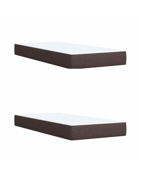 Letto Box Spring LED con Materasso Marrone Scuro 200 x 200 cm