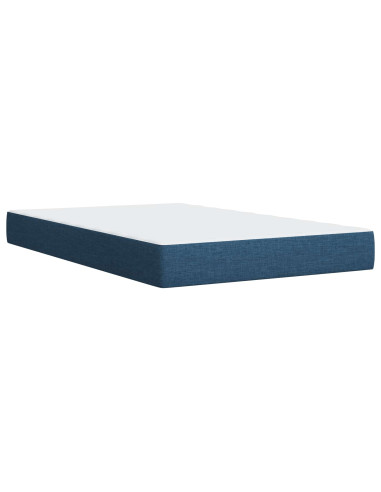 Letto Box Spring LED con Materasso Blu 120 x 190 cm Tessuto