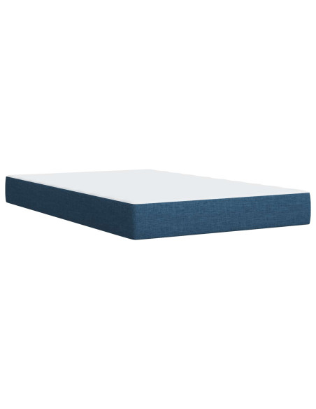 Letto Box Spring LED con Materasso Blu 120 x 190 cm Tessuto