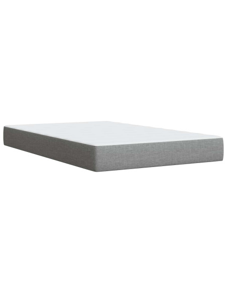 Letto Box Spring LED con Materasso Grigio Chiaro 120 x 190 cm