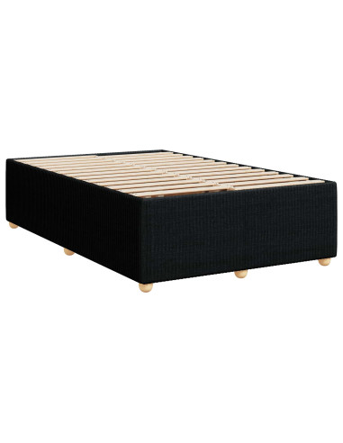 Letto Box Spring LED con Materasso Nero 120 x 190 cm Tessuto
