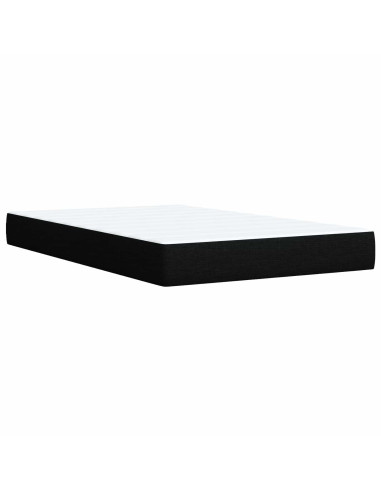 Letto Box Spring LED con Materasso Nero 120 x 190 cm Tessuto