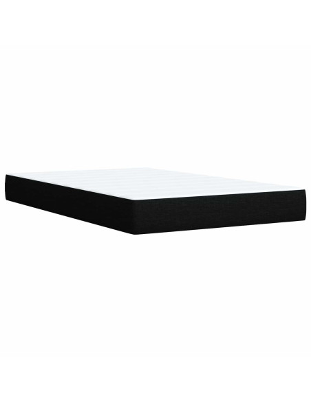 Letto Box Spring LED con Materasso Nero 120 x 190 cm Tessuto