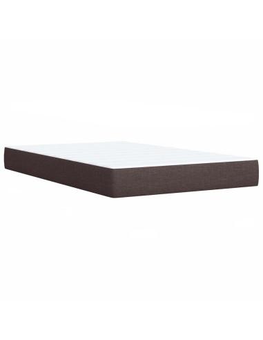 Letto Box Spring LED con Materasso Marrone Scuro 120 x 190 cm
