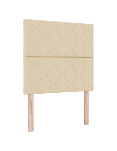 Letto Box Spring LED con Materasso Crema 120 x 190 cm Tessuto