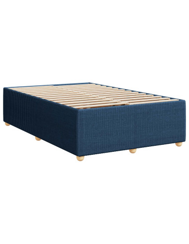 Letto Box Spring LED con Materasso Blu 120 x 190 cm Tessuto