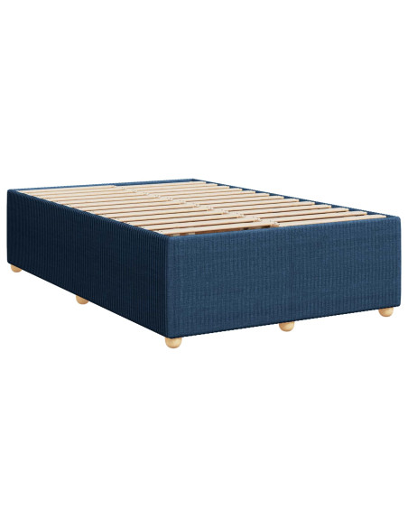 Letto Box Spring LED con Materasso Blu 120 x 190 cm Tessuto