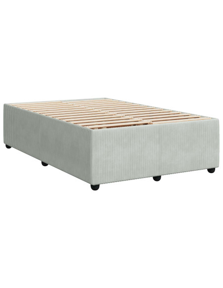 Letto Box Spring LED con Materasso Grigio Chiaro 120 x 190 cm