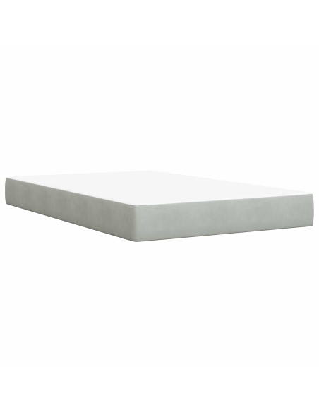 Letto Box Spring LED con Materasso Grigio Chiaro 120 x 190 cm
