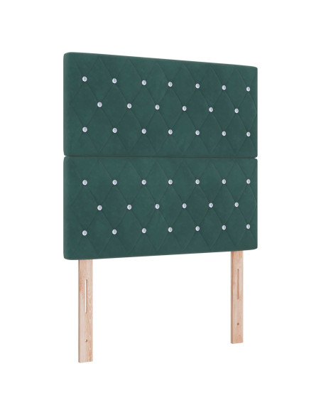 Letto Box Spring LED con Materasso Verde Scuro 120 x 190 cm