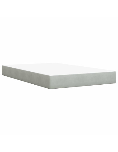 Letto Box Spring LED con Materasso Grigio Chiaro 120 x 190 cm