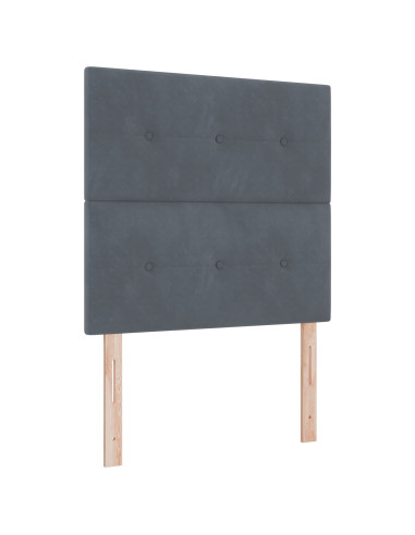 Letto Box Spring LED con Materasso Grigio Scuro 120 x 190 cm