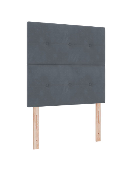 Letto Box Spring LED con Materasso Grigio Scuro 120 x 190 cm