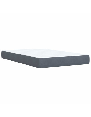 Letto Box Spring LED con Materasso Grigio Scuro 120 x 190 cm