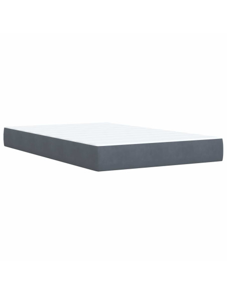 Letto Box Spring LED con Materasso Grigio Scuro 120 x 190 cm