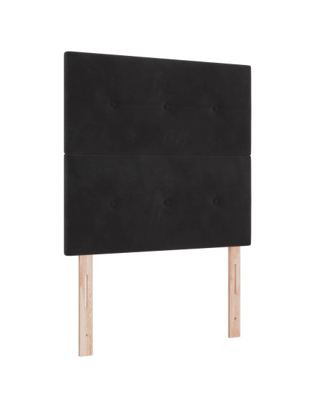 Letto Box Spring LED con Materasso Nero 120 x 190 cm Velluto