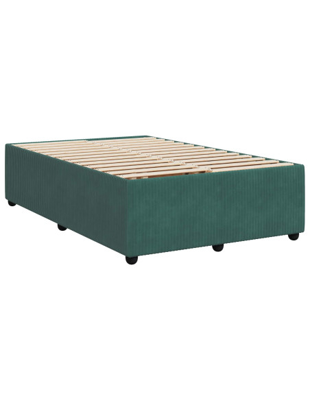 Letto Box Spring LED con Materasso Verde Scuro 120 x 190 cm