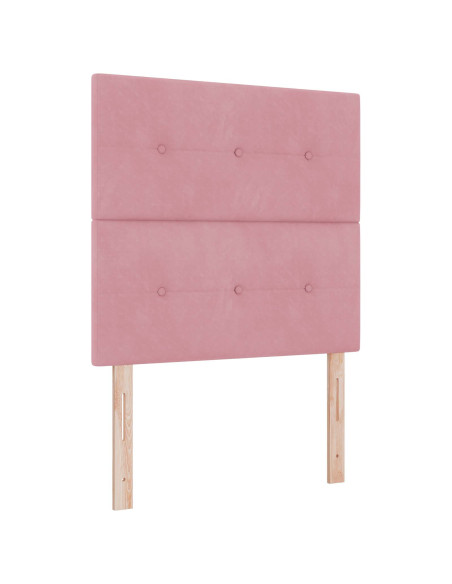 Letto Box Spring LED con Materasso Rosa 120 x 190 cm Velluto