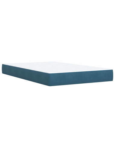 Letto Box Spring LED con Materasso Blu 120 x 190 cm Velluto