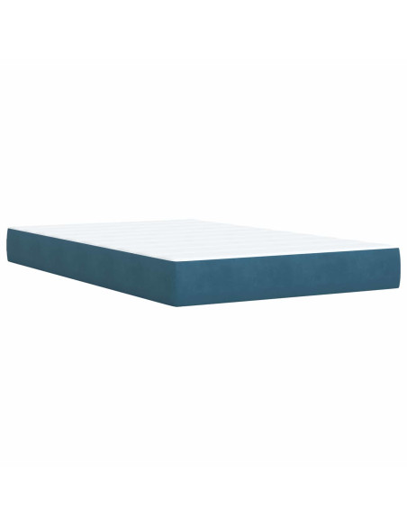 Letto Box Spring LED con Materasso Blu 120 x 190 cm Velluto