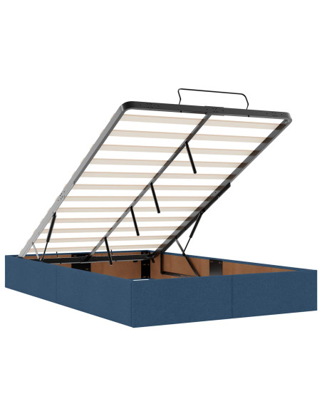 Letto ottomano con materasso Blu 120 x 190 cm Tessuto