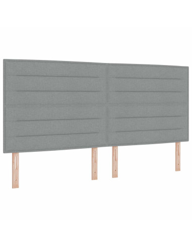 Letto Box Spring LED con Materasso Grigio Chiaro 200 x 200 cm
